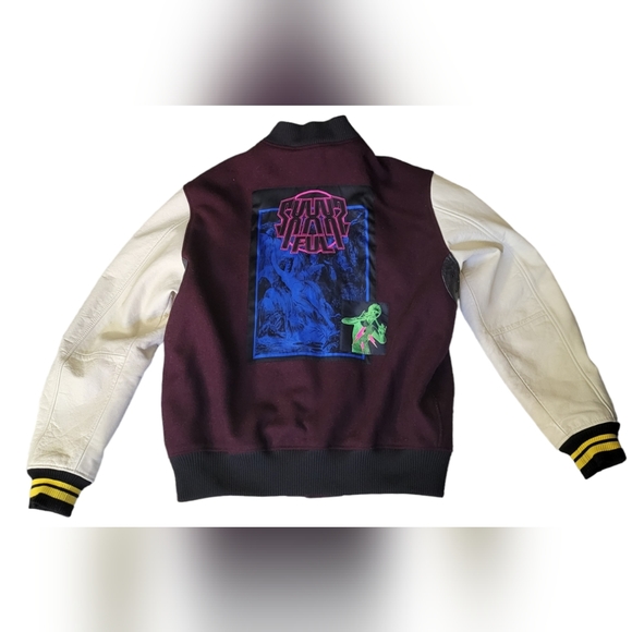 Burgundy Print Bomber Jacket by Diesel - Picture 2 of 2